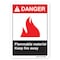 Signmission ANSI Danger, 7" Height, 10" Width, Alum, 7" H, 10" W, Landscape, Flammable Material Keep Fire Away OS-DS-A-710-L-19850 - alternate 1